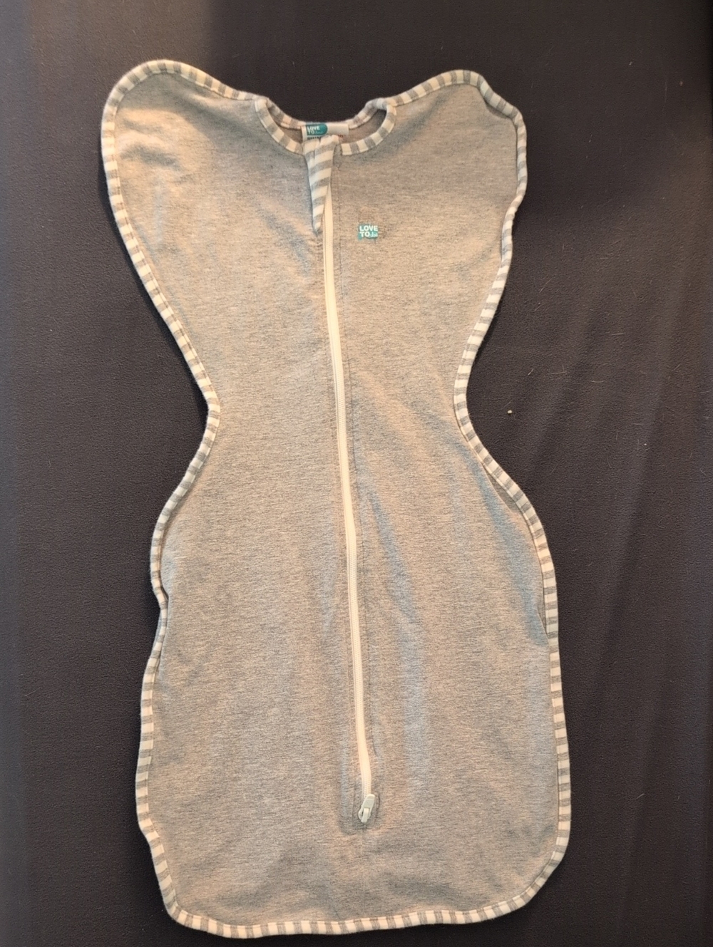 Love to Dream Grey Striped-Trim Swaddle Sleep Sack